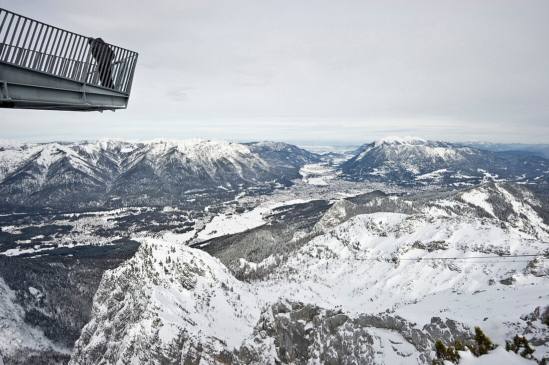 AlpspiX viewing platform, skywalk, Zugspitze, Garmisch-Partenkirchen, Bavaria, Germany