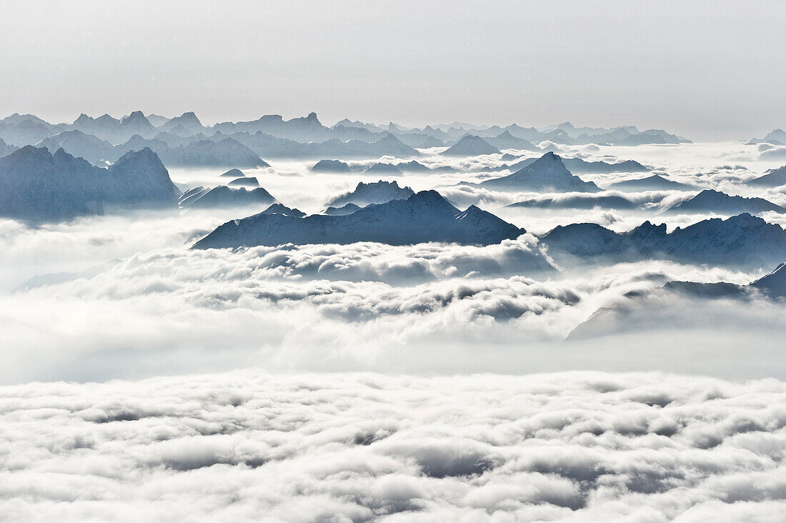 view from the summit of the Zugspitze, Garmisch-Partenkirchen, Bavaria, Germany