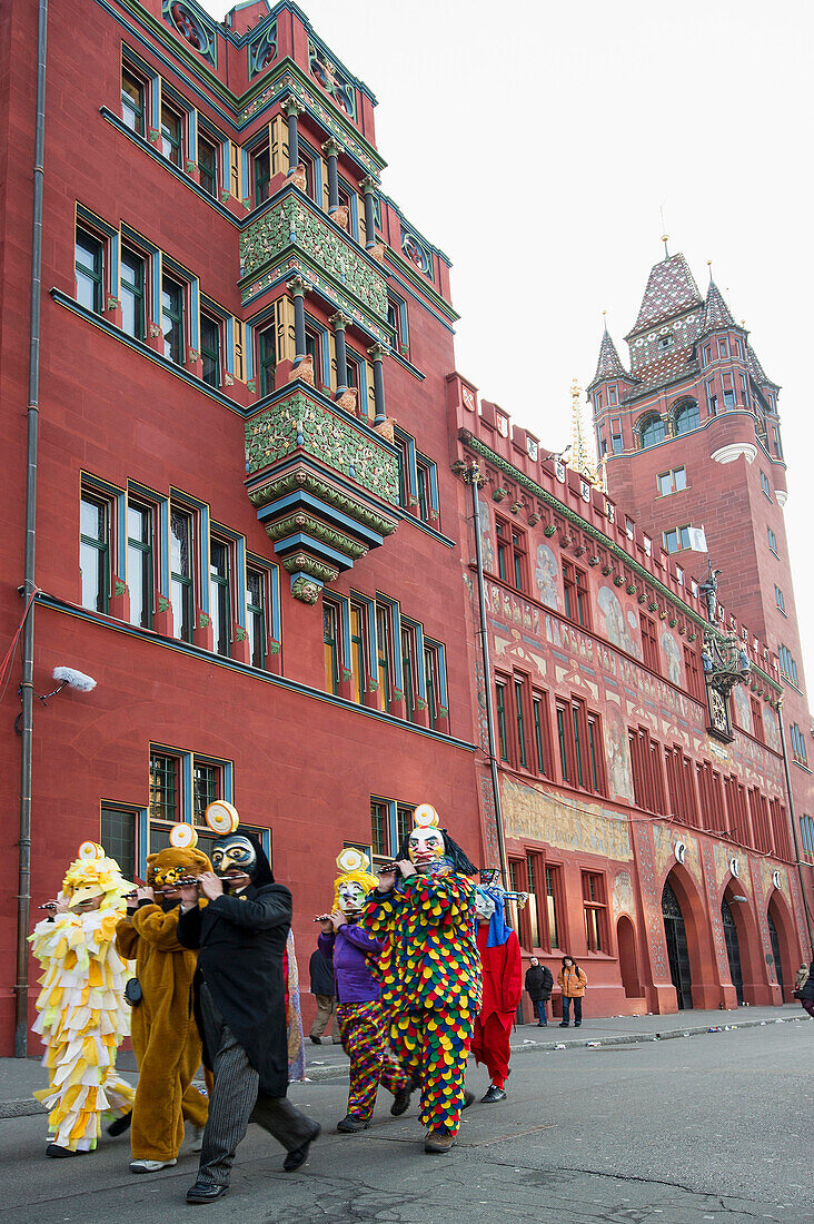 Musikkapelle beim Karnevalsumzug, Morgenstraich, Basler Fasnacht, Basel, Kanton Basel, Schweiz