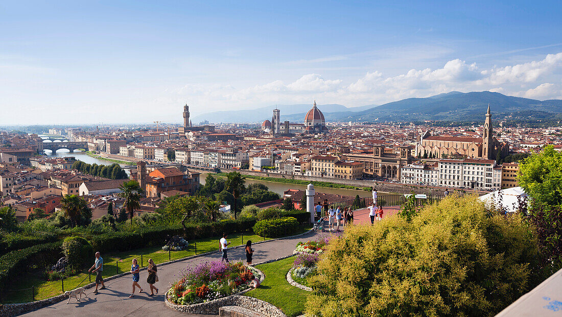 Florence skyline, view from Piazzale Michelangelo, Tuscany, Italy, Europe