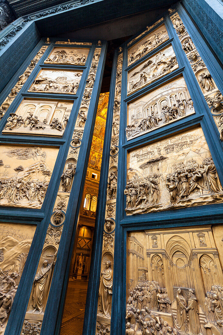 Lorenzo Ghiberti Gates of Paradise, Baptistery of St. John, Florence, Tuscany, Italy, Europe