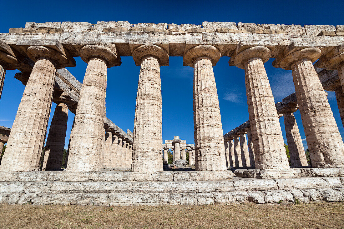 Hera Tempel, Basilika, Antike Stadt Paestum, Golf von Salerno, Gemeinde Capaccio, Kampanien, Italien, Europa