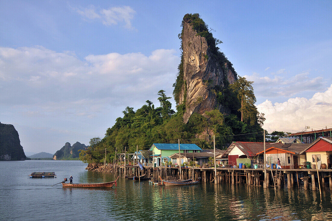 Ko Panyi Stelzendorf im Ao Phang Nga bei Phuket, Andamanensee, Thailand, Asien