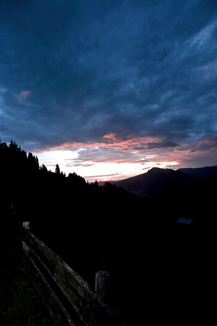 A wonderful sunrise in the mountains, Oberberg, Bavaria, Germany