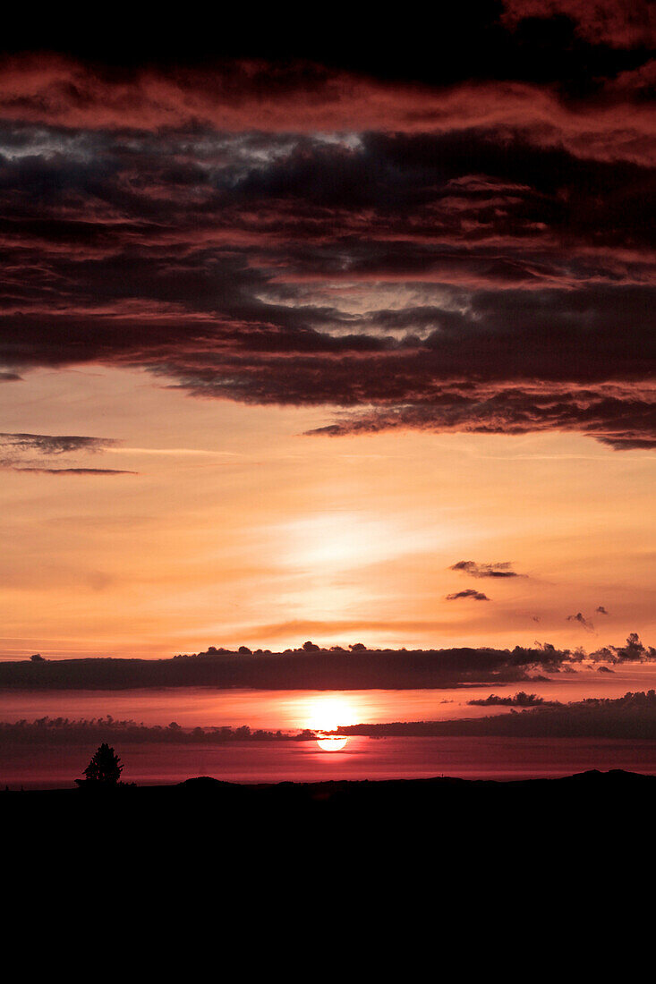 A wonderful sunrise in the mountains, Oberberg, Bavaria, Germany