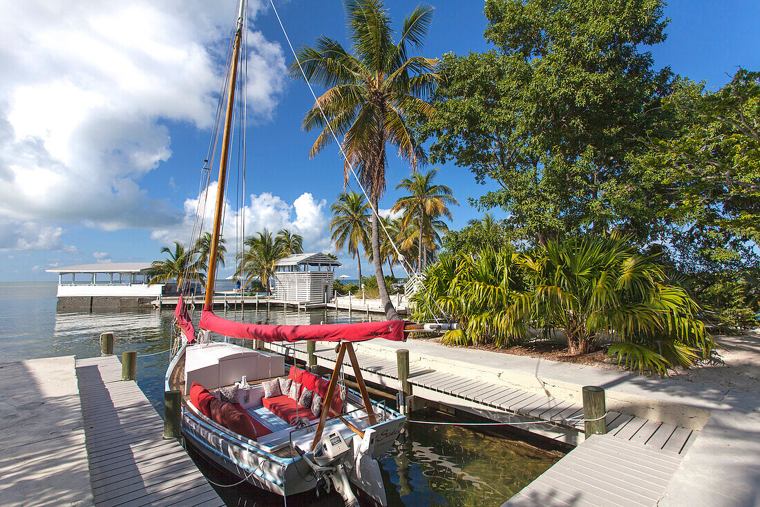 Sailing boat at Hotel Resort Casa Morada, Islamorada, Florida Keys, Florida, USA