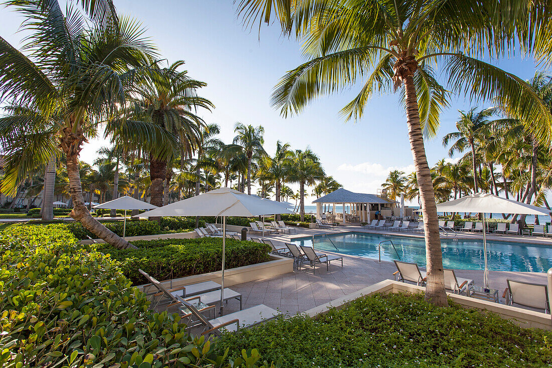 Pool area at luxury hotel Casa Marina Waldorf Astoria, Key West, Florida Keys, USA