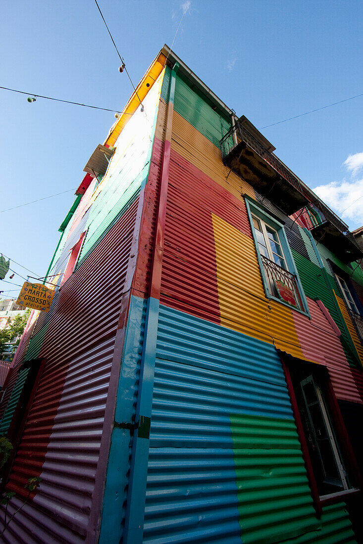 Painted houses at the Centro Cultural de los Artistas, Barrio La Boca, Buenos Aires, Capital Federal, Argentina