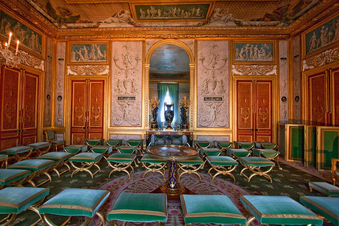 Grand Salon of the Empress or Salon of Games in the Palace of Fontainebleau, Fontainebleau, Seine-et-Marne, France