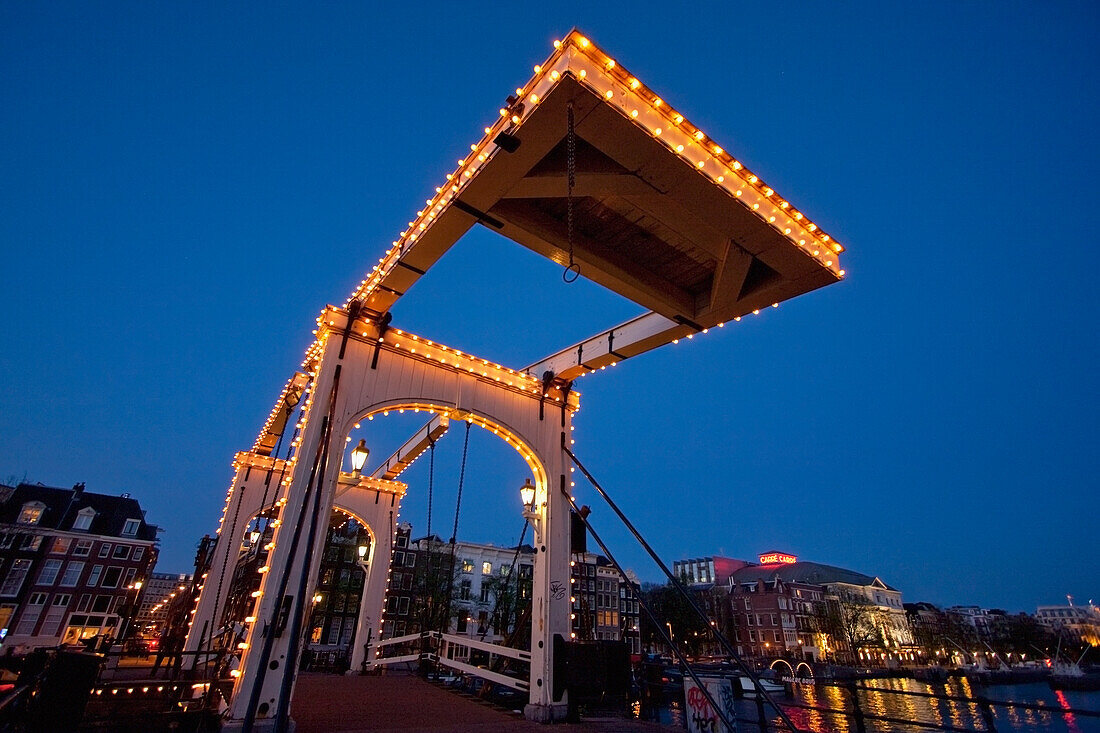 Magere Brug at night, Amsterdam, Netherlands