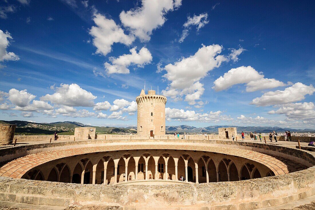 Circular cloister, Bellver Castle, - XIV century -, Palma de Mallorca Mallorca Balearic Islands Spain
