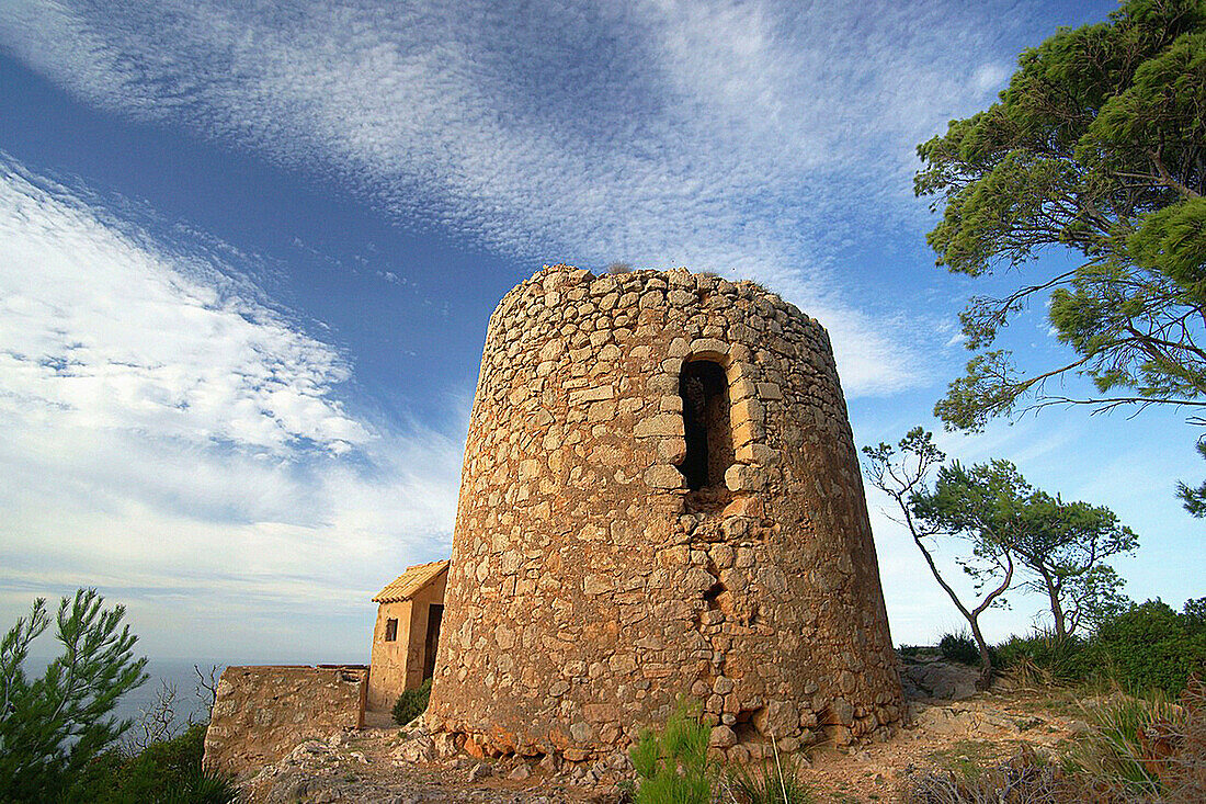 Sa Torre Nova, XVI century, Estellencs Tramuntana, Mallorca, Balearic Islands, Spain