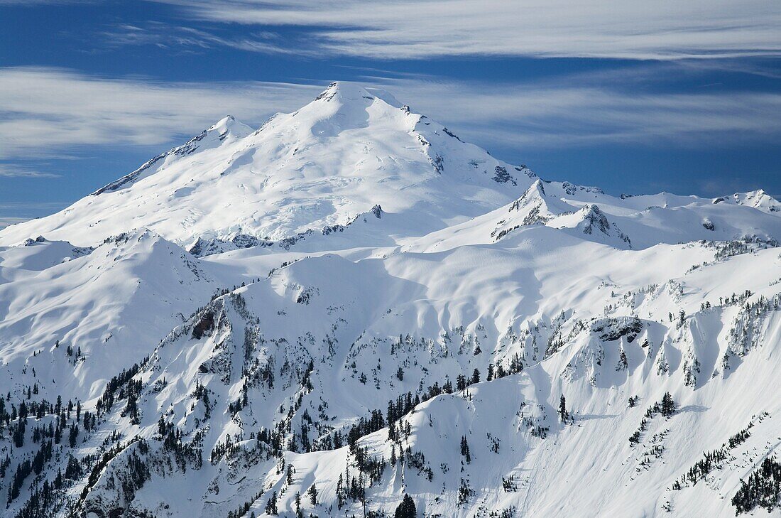 Mount Baker, 10,781 ft 3,286 m in winter, North Cascades Washington