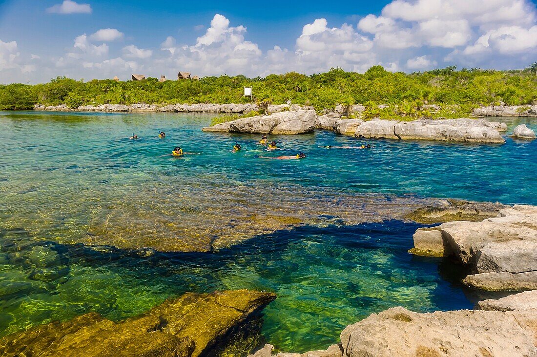 Snorkeling, The Caleta Yaku lagoon, near Riviera Maya, Mexico