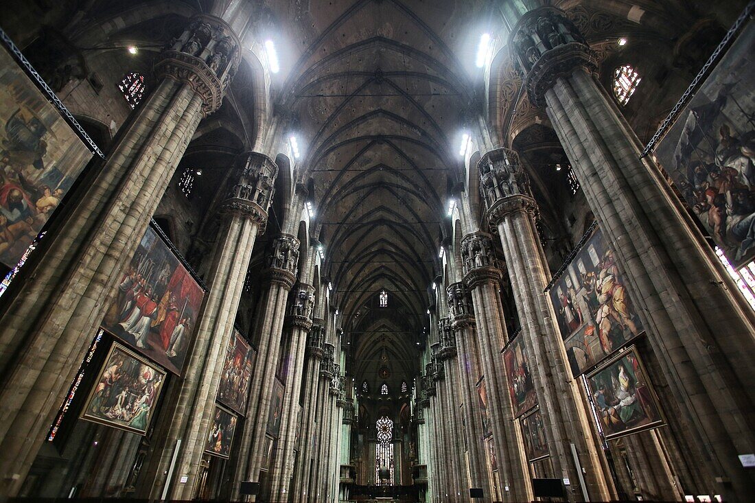 Interior view of Milano Cathedral, Duomo di Milano, Milano, Italy