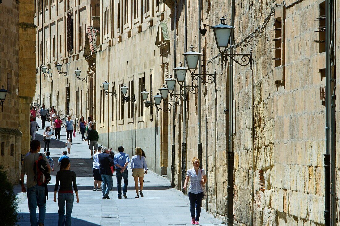 Compañía street and Pontifical University of Salamanca, city declarated World Heritage by UNESCO  Castilla y León  Spain