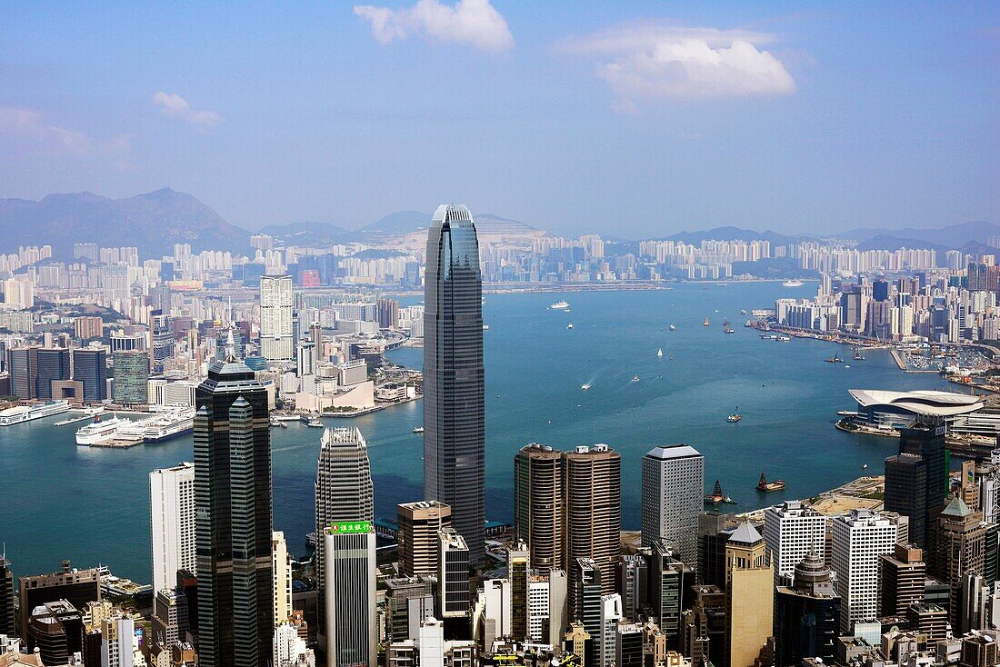 Beautiful city views as seen from The Peak, Hong Kong