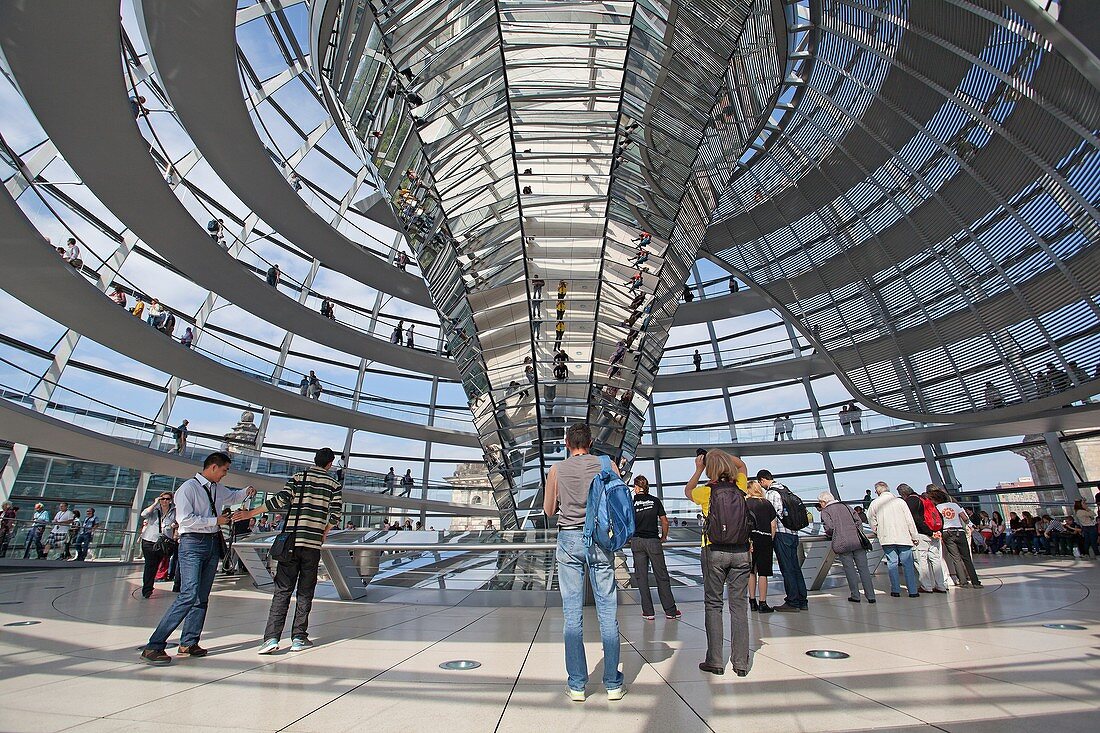 architecture, Berlin, bulding, Bundestag, dome, Germany, Norman Foster, parlament, Reichstag, tourism, tourist, travel, V51-1801992, AGEFOTOSTOCK