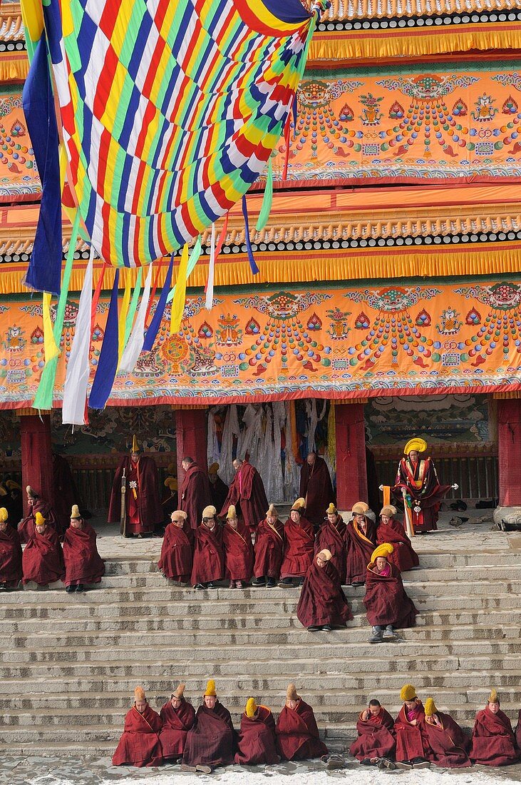 China, Gansu, Amdo, Xiahe, Monastery of Labrang Labuleng Si, Losar New Year festival