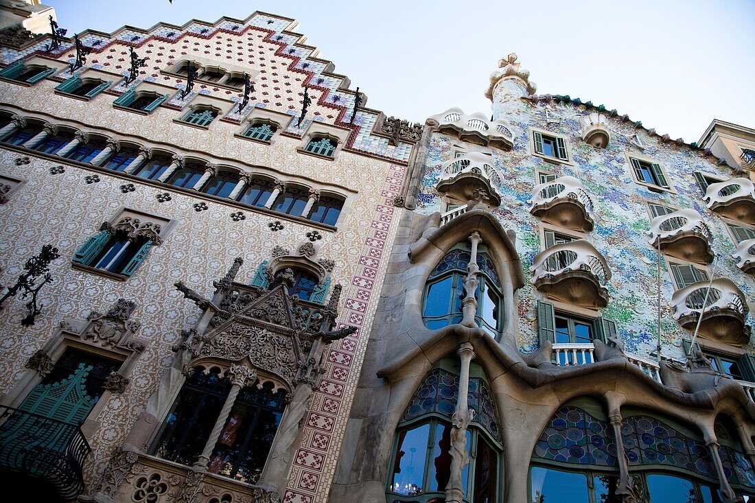 Casa Batlló House, Gaudí, 1904-1906 at the Passeig de Gràcia, Barcelona, Catalonia, Spain
