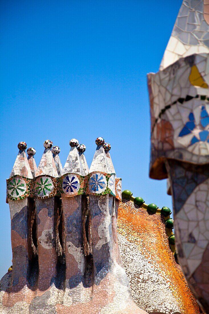 Casa Batlló House, Gaudí, 1904-1906 at the Passeig de Gràcia, Barcelona, Catalonia, Spain