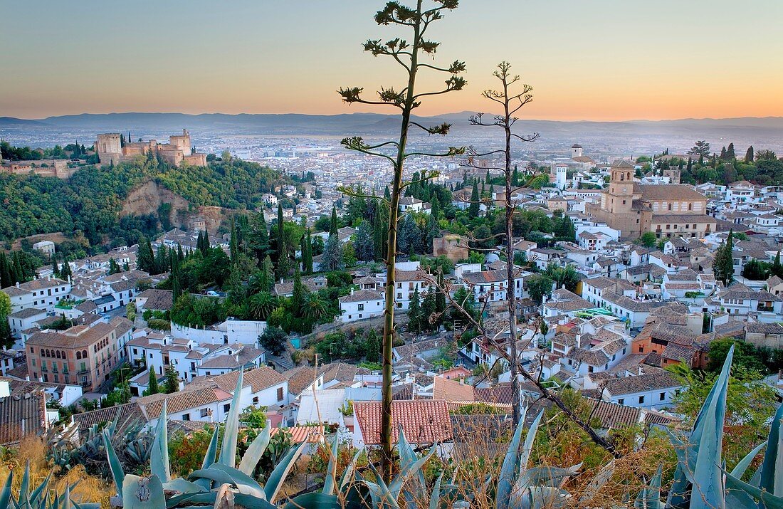 City view,Alhambra and Albaicín quarter,Granada Andalusia, Spain