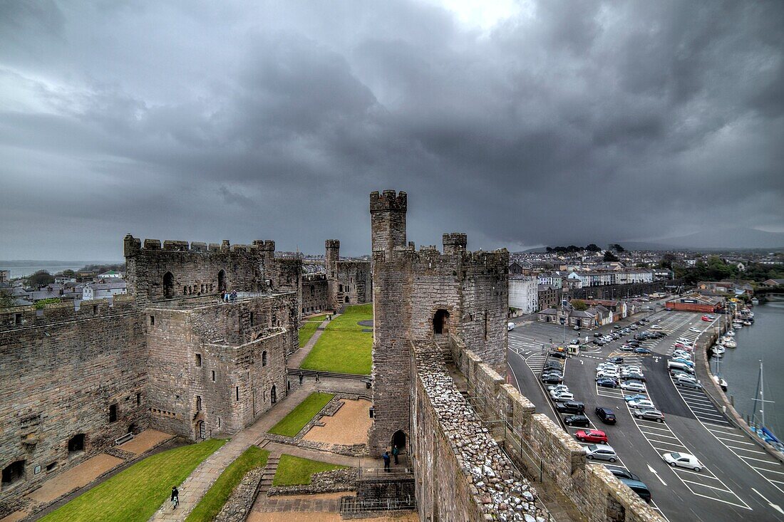 Castle, Caernarfon, Gwynedd, Wales, UK