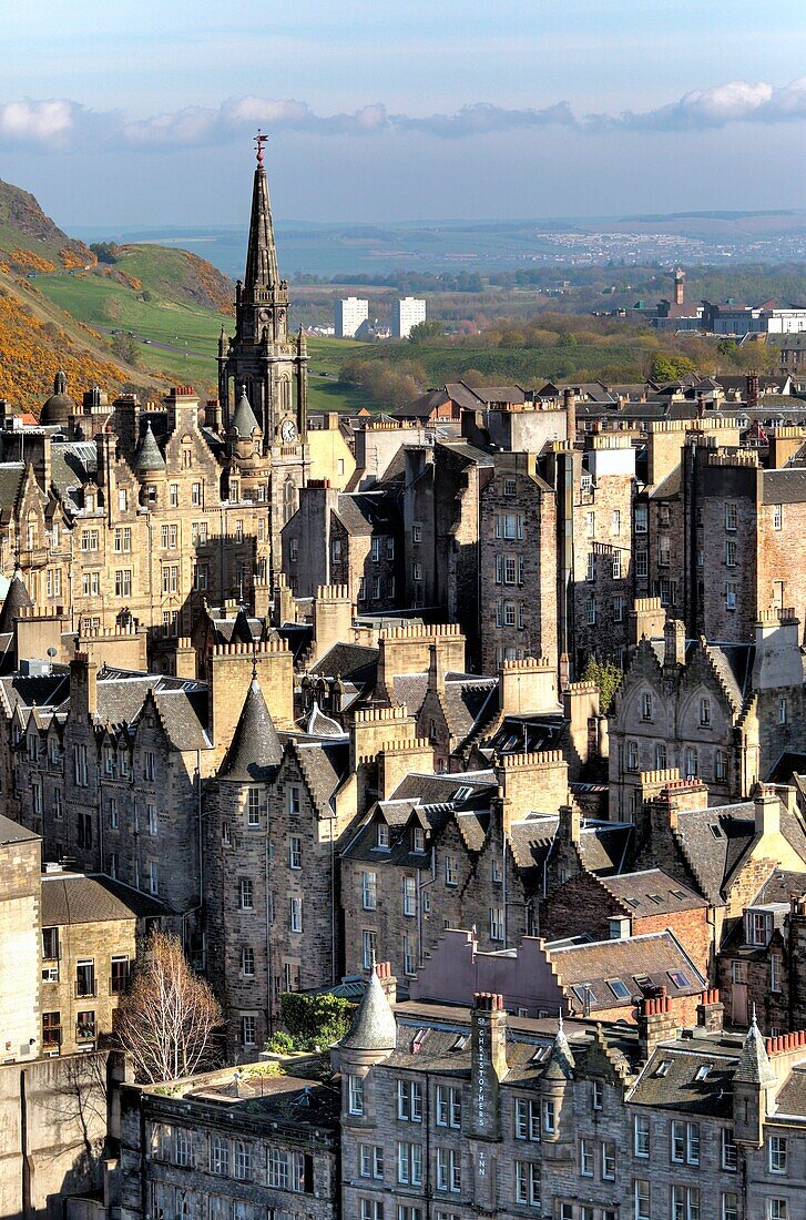 View of city from Scott Monument, Edinburgh, Scotland, UK