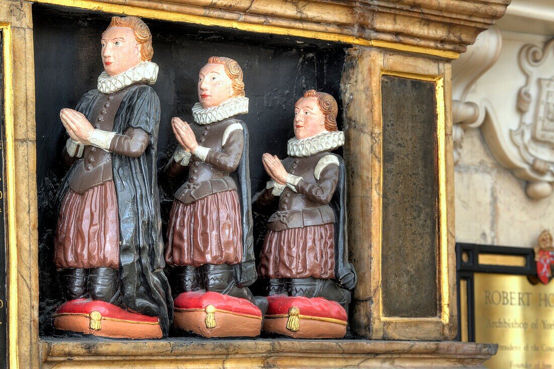 Sculpture in York Minster, York, North Yorkshire, England, UK