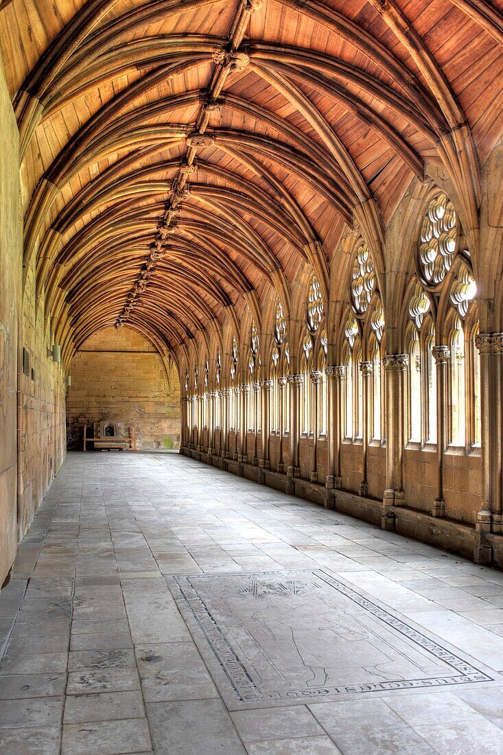 Cloister of Lincoln Cathedral, Lincoln, Lincolnshire, England, UK