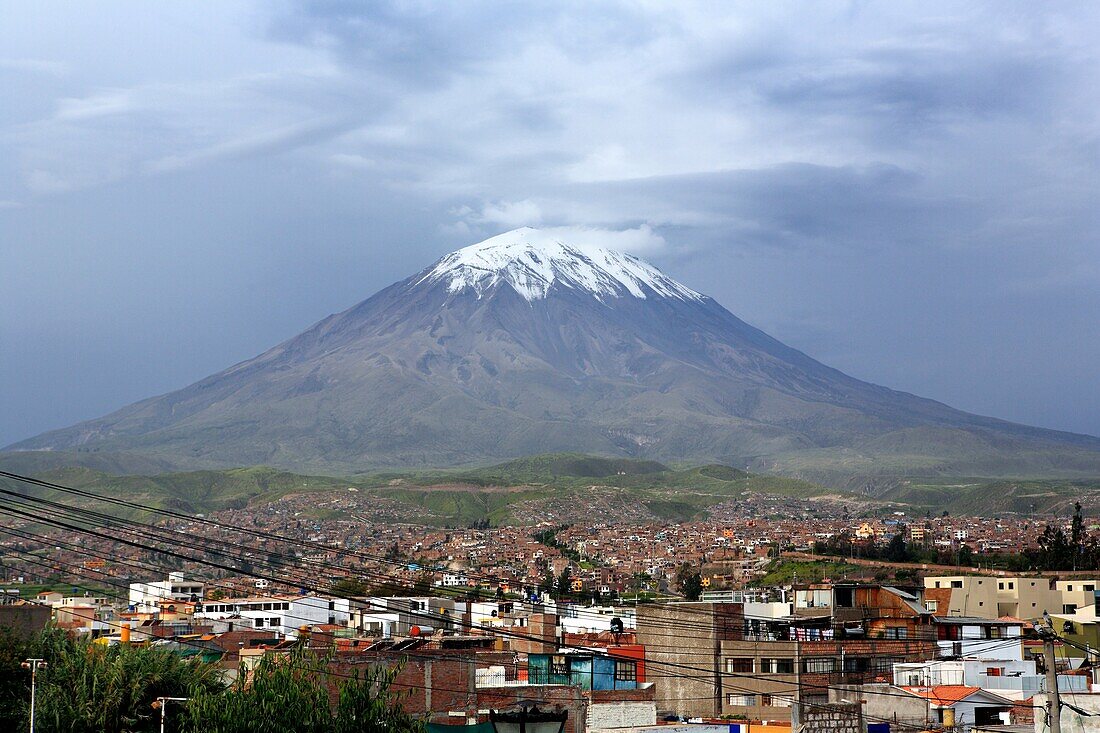 Volcano El Misti, view from Yanahuara, Arequipa, Peru