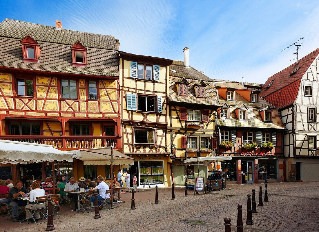 Timber framing houses at the center of Colmar, Alsace, France