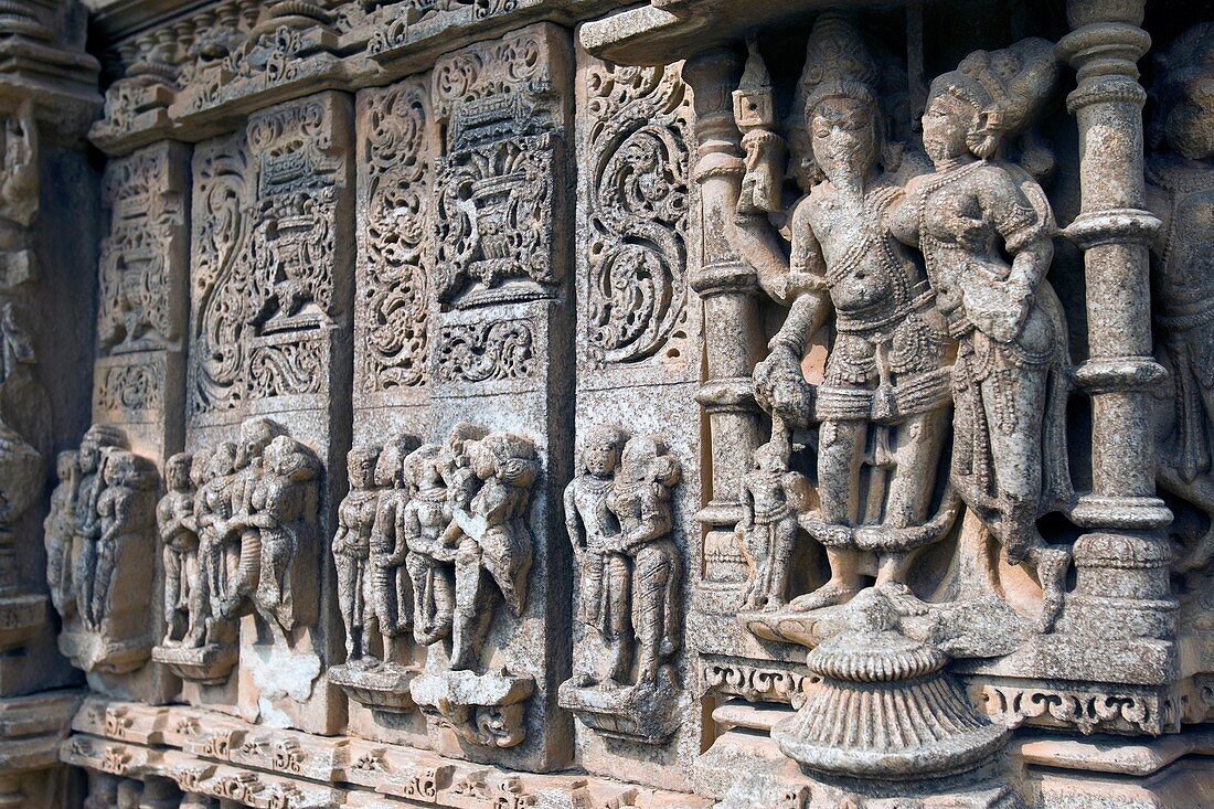 Saas Bahu Temple erotic sculptures and bas relief carvings Nagda Rajasthan India