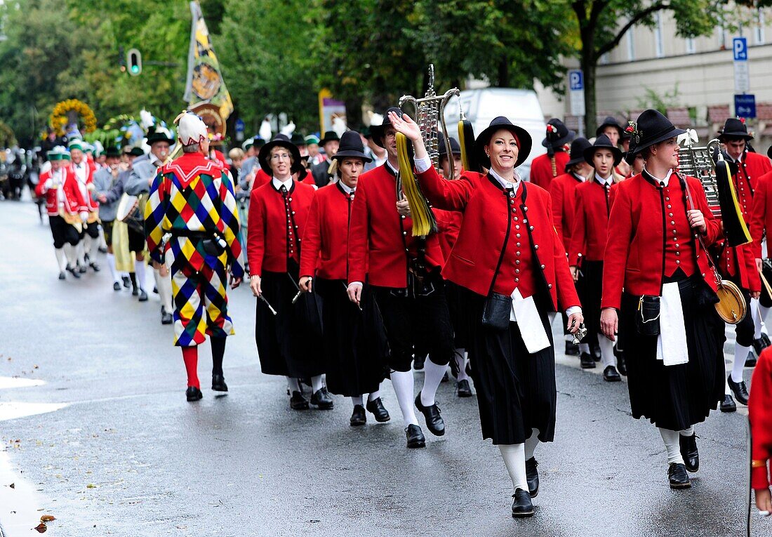 Members of a typical bavarians band in Oktoberfest in Munich,Germany