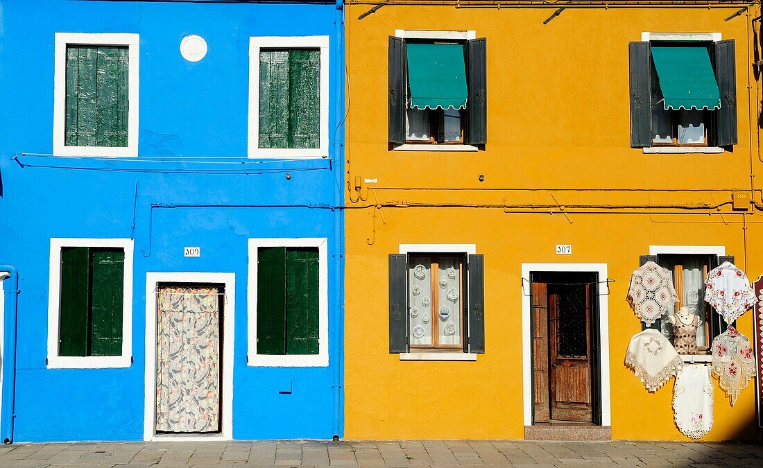 Colorful houses in the island of Burano near Venice,Italy,Europe