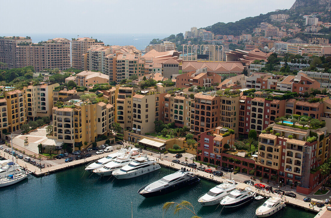 Yachts in the Port, Fontvieille, Monaco, Monte Carlo, Cote d Azur, France, Europe