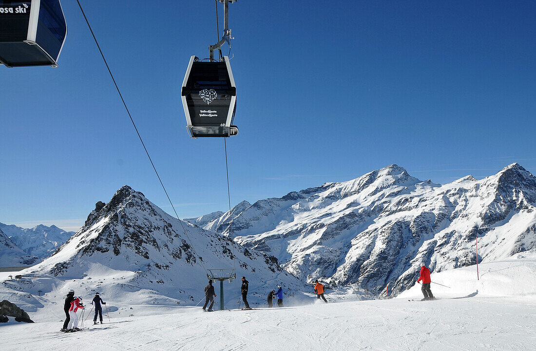 im Monte Rosa Skigebiet, Aostatal, Nord-Italien, Italien