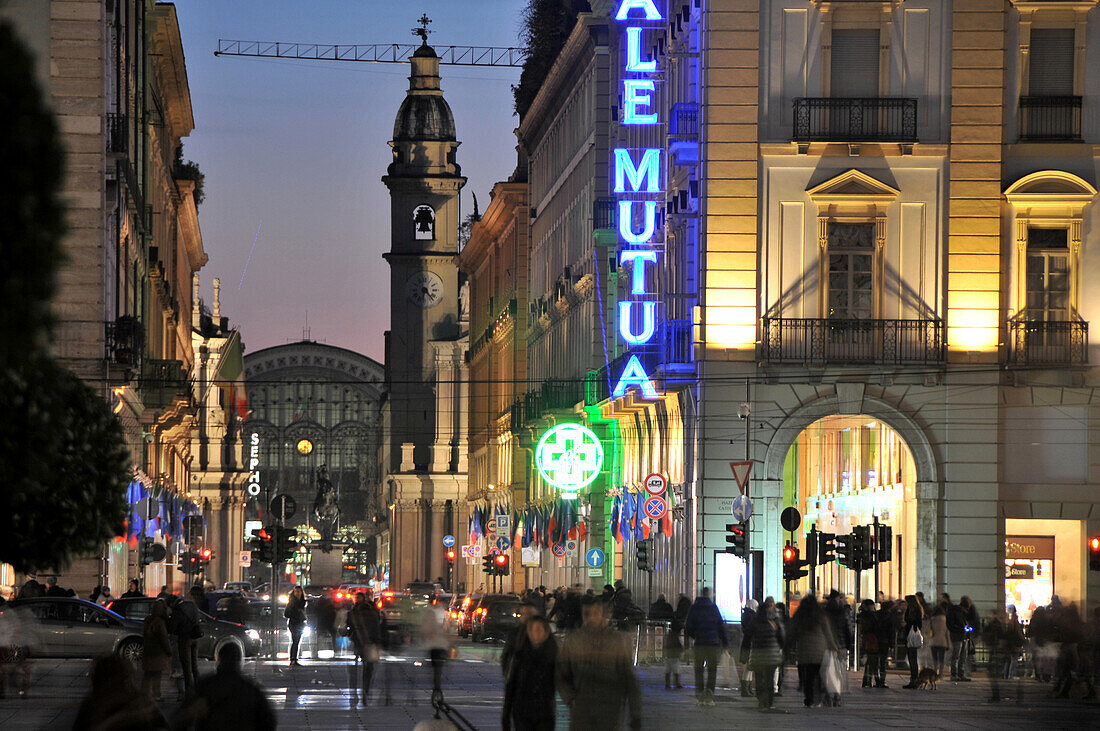 Via Roma vom Piazza Castello, Turin, Piemont, Italien