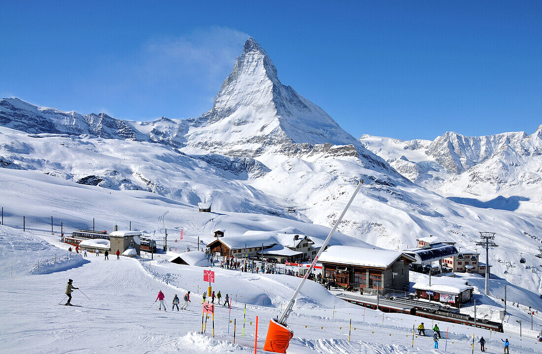 At Riffelberg in the ski resort of Zermatt with Matterhorn, Valais, Switzerland