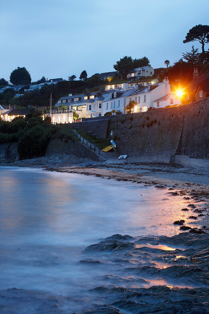 Hotel Tresanton bei Nacht, St. Mawes, Cornwall, Großbritannien