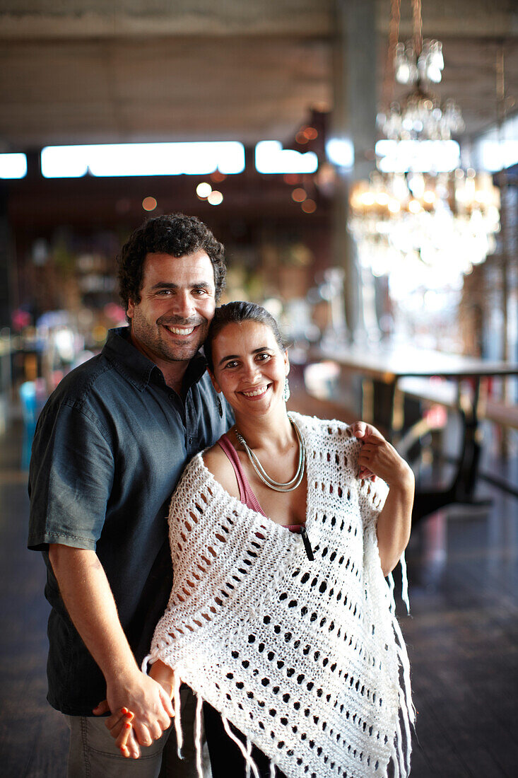 Goncalo Alves and Marta Fonseca, owner of Hotel Areias do Seixo, Povoa de Penafirme, A-dos-Cunhados, Costa de Prata, Portugal