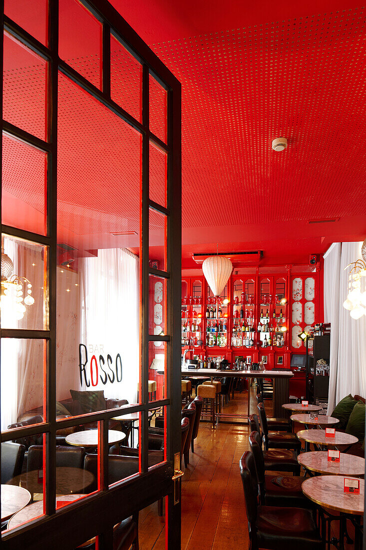 Blick in die Bar Rosso des Hotel Market, Comte Borrell 68, Barcelona, Spanien