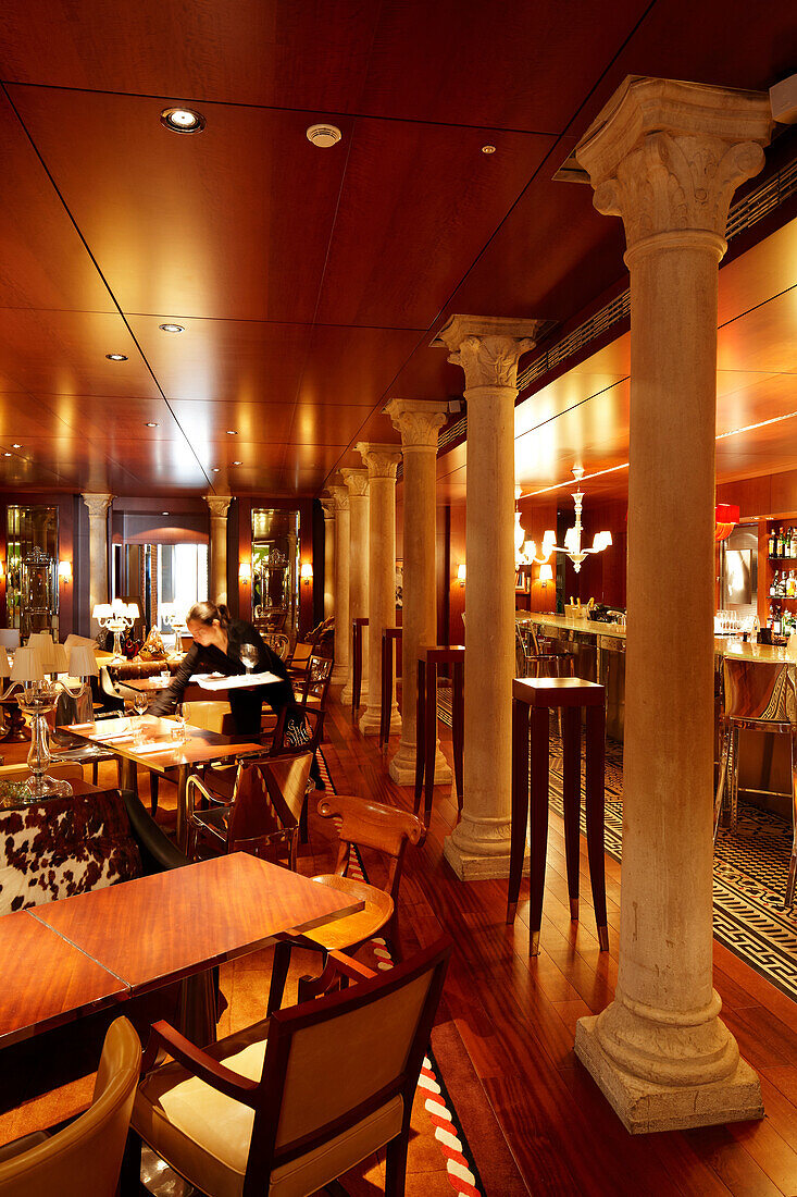 Restaurant in Palazzina Grassi Hotel, Design Philippe Starck, Sestriere San Marco 3247, Venice, Italy