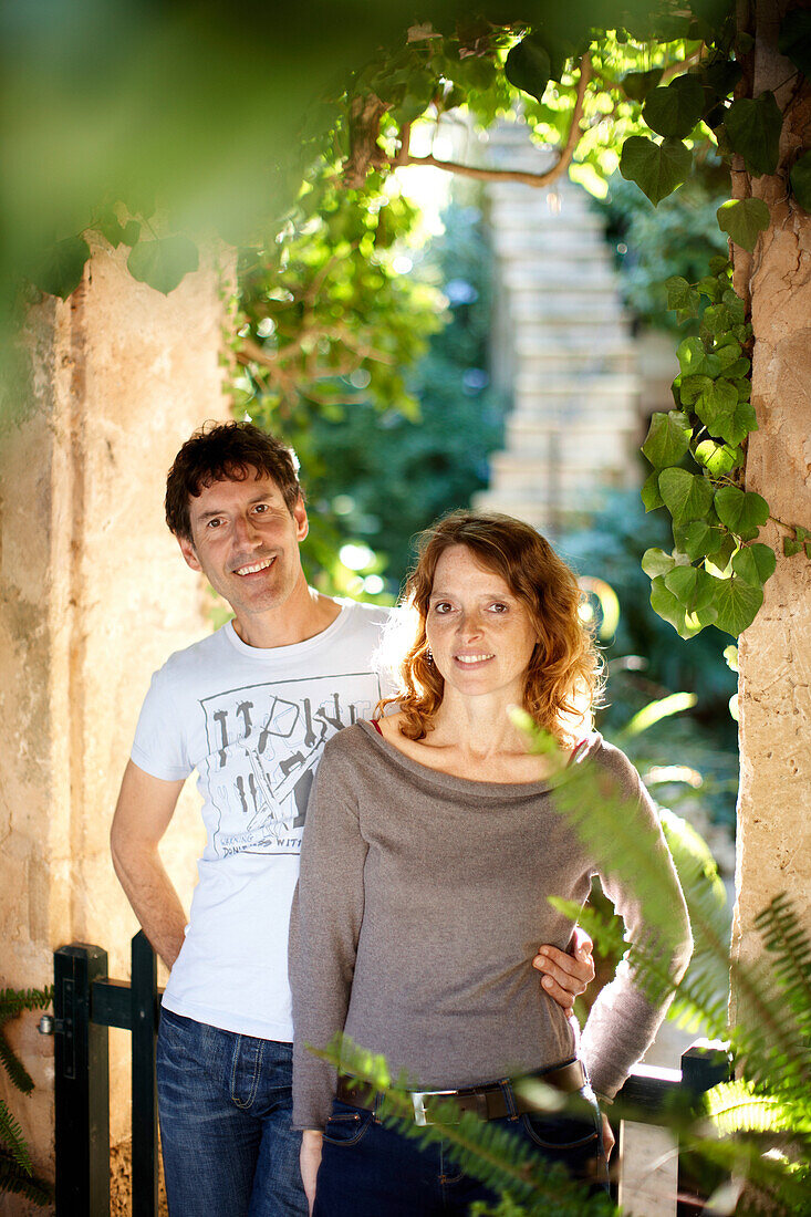 Thomas und Jutta Philipps, Besitzer der Finca Raims, Landhotel, umgebautes Weingut, Algaida, Mallorca, Balearen, Spanien