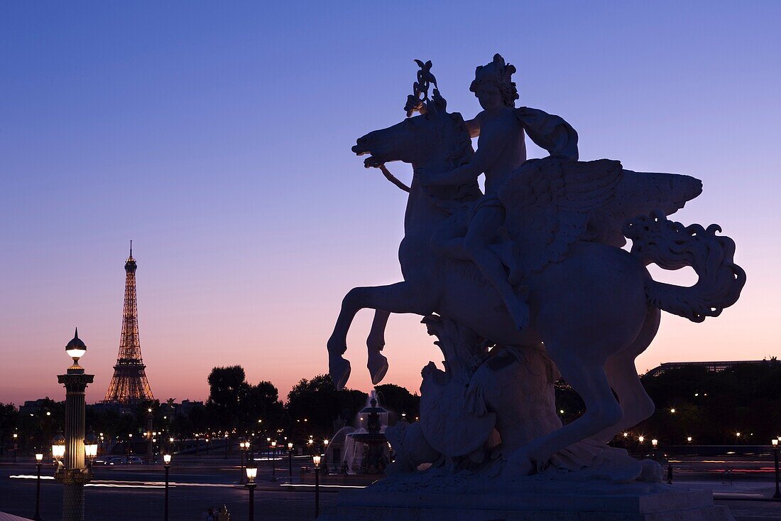 MERCURY RIDING PEGASUS STATUE PLACE DE LA CONCORDE PARIS FRANCE