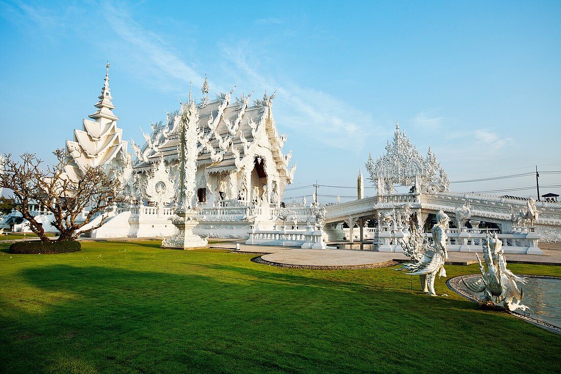 Wat Rong Khun, modern Temple near Chiang Rai, built 1997 - 2004, Chiang Rai Province, Thailand.
