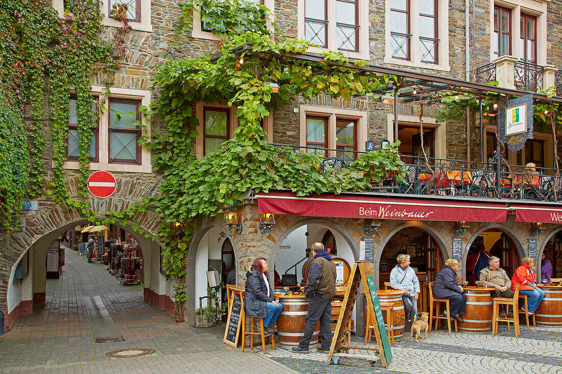 Wine tavern in Cochem, Mosel, Rhineland-Palatinate, Germany, Europe