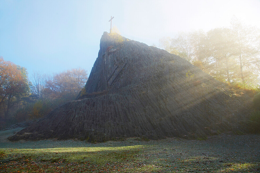 Druid rock, Druidenstein near Herkersdorf, Basalt formation, Westerwald, Rhineland-Palatinate, Germany, Europe