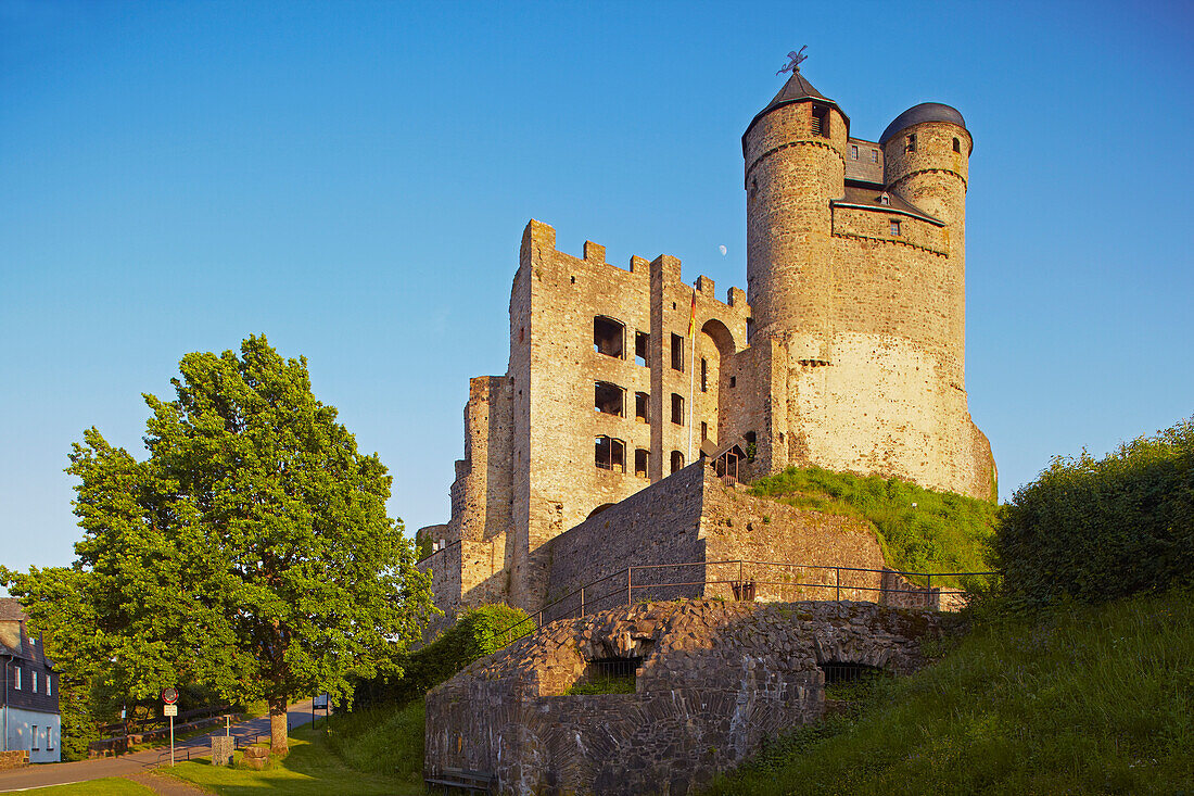 Blick auf Burg Greifenstein, Westerwald, Hessen, Deutschland, Europa