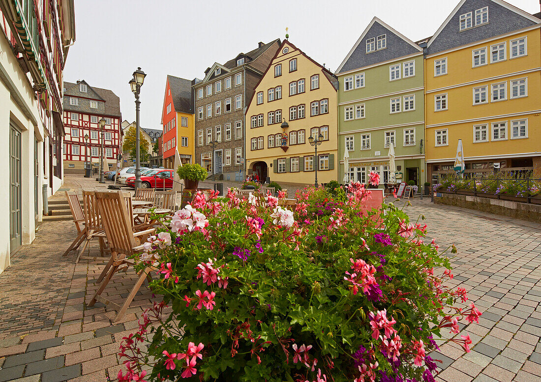 Kornmarkt in der Altstadt von Wetzlar, Lahn, Westerwald, Hessen, Deutschland, Europa